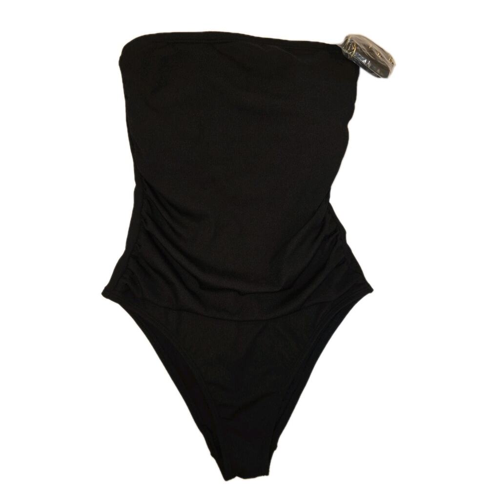 NWT S (4/6) Women's Black One-Piece Swimsuit by Shade & Shore MSRP $25
